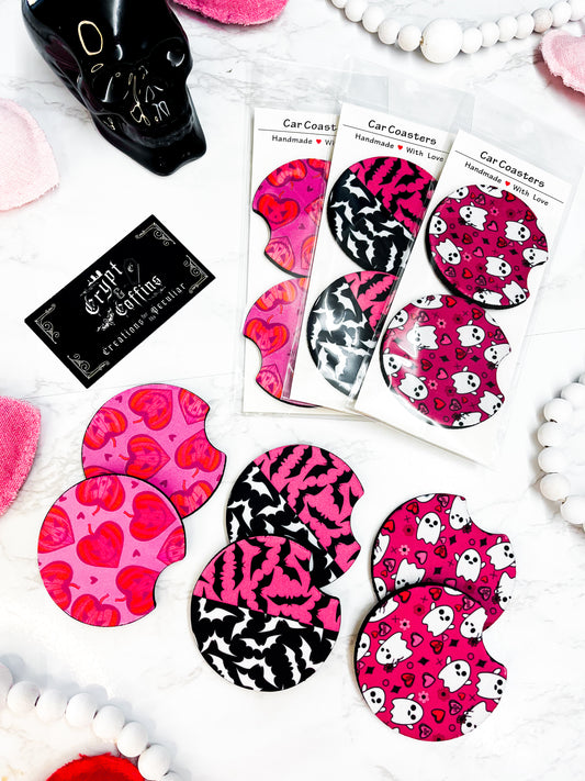 Valloween - Hand Pressed Car Coasters