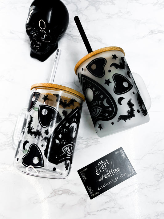 Bats + Planchettes | 15 oz. Hot + Cold Glass Mug