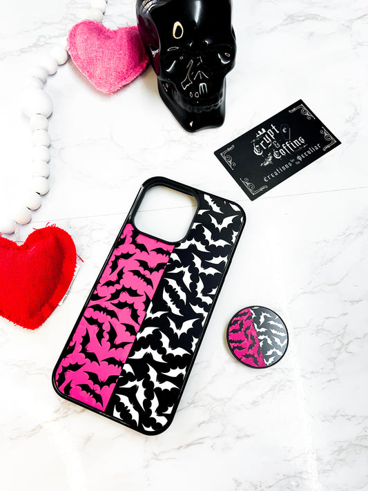 Duo Blush and Black Bats | iPhone Protective Case