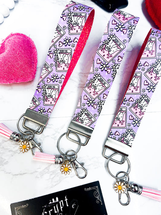 Ghostie SweetHearts | Faux Leather Keychain Wristlet