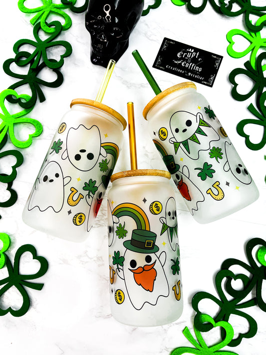 Luck of the Ghostie | 16 oz. Hot + Cold Glass Cup