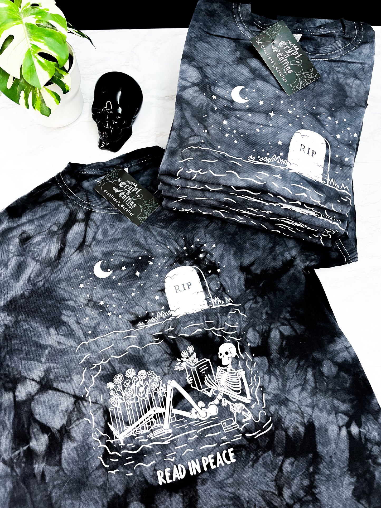 Bury Me With My Books | Black Acid Wash T-Shirt