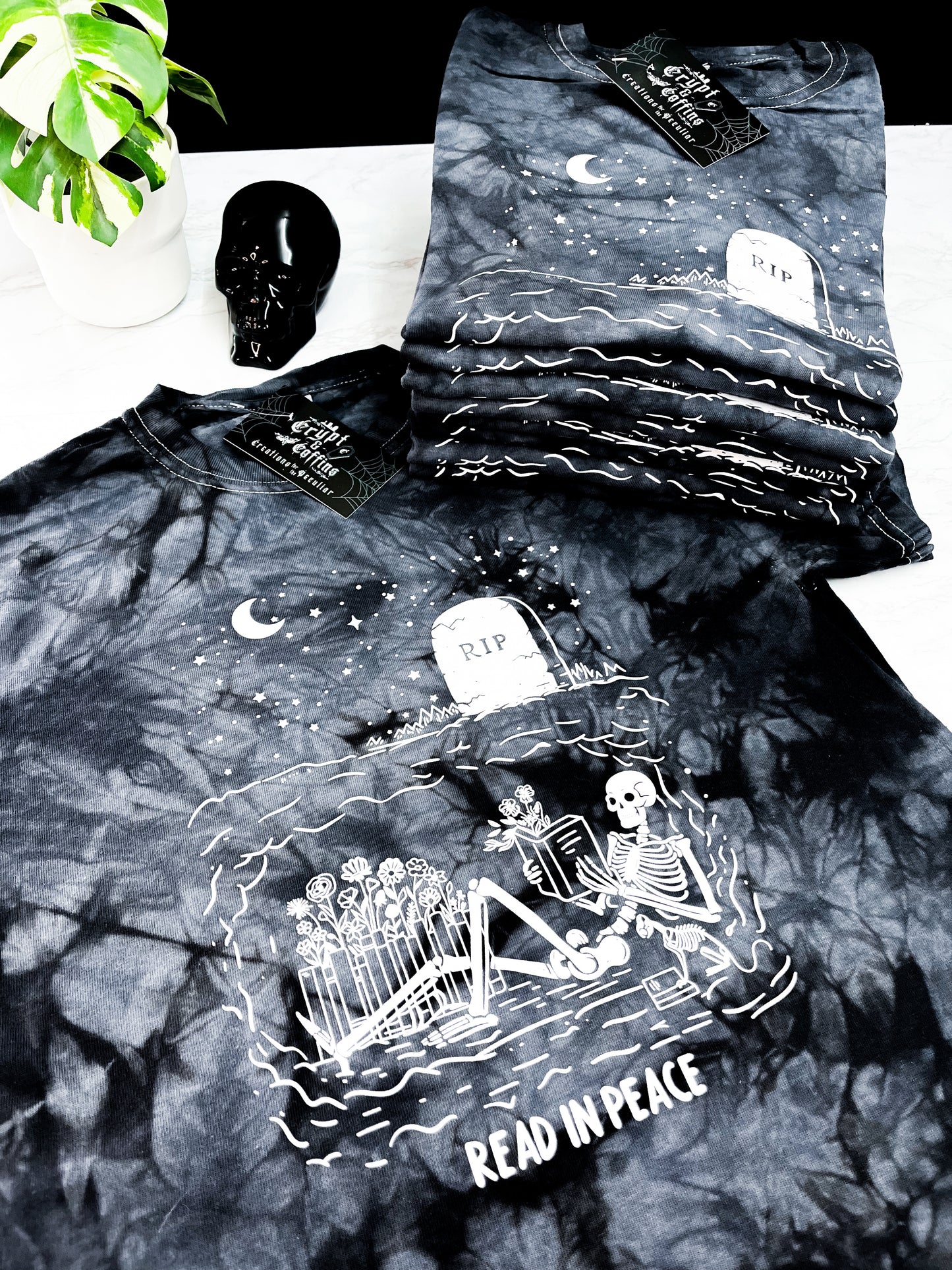 Bury Me With My Books | Black Acid Wash T-Shirt