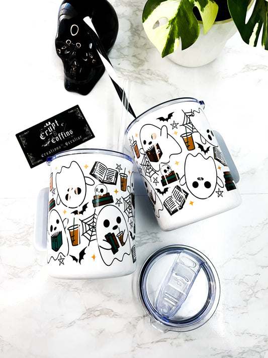 Bookish Chubby Ghosties | 12 oz. Travel Mug