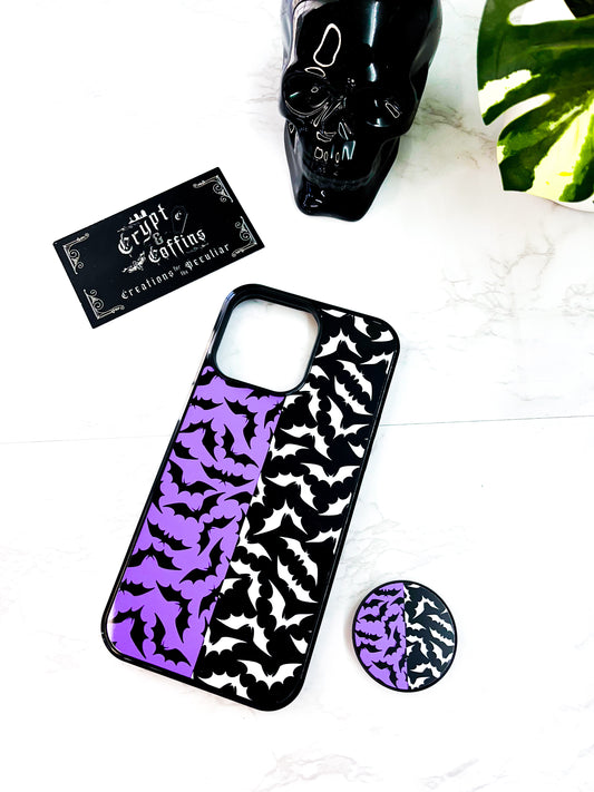 Purple + Black Inverted Bats | iPhone Protective Case