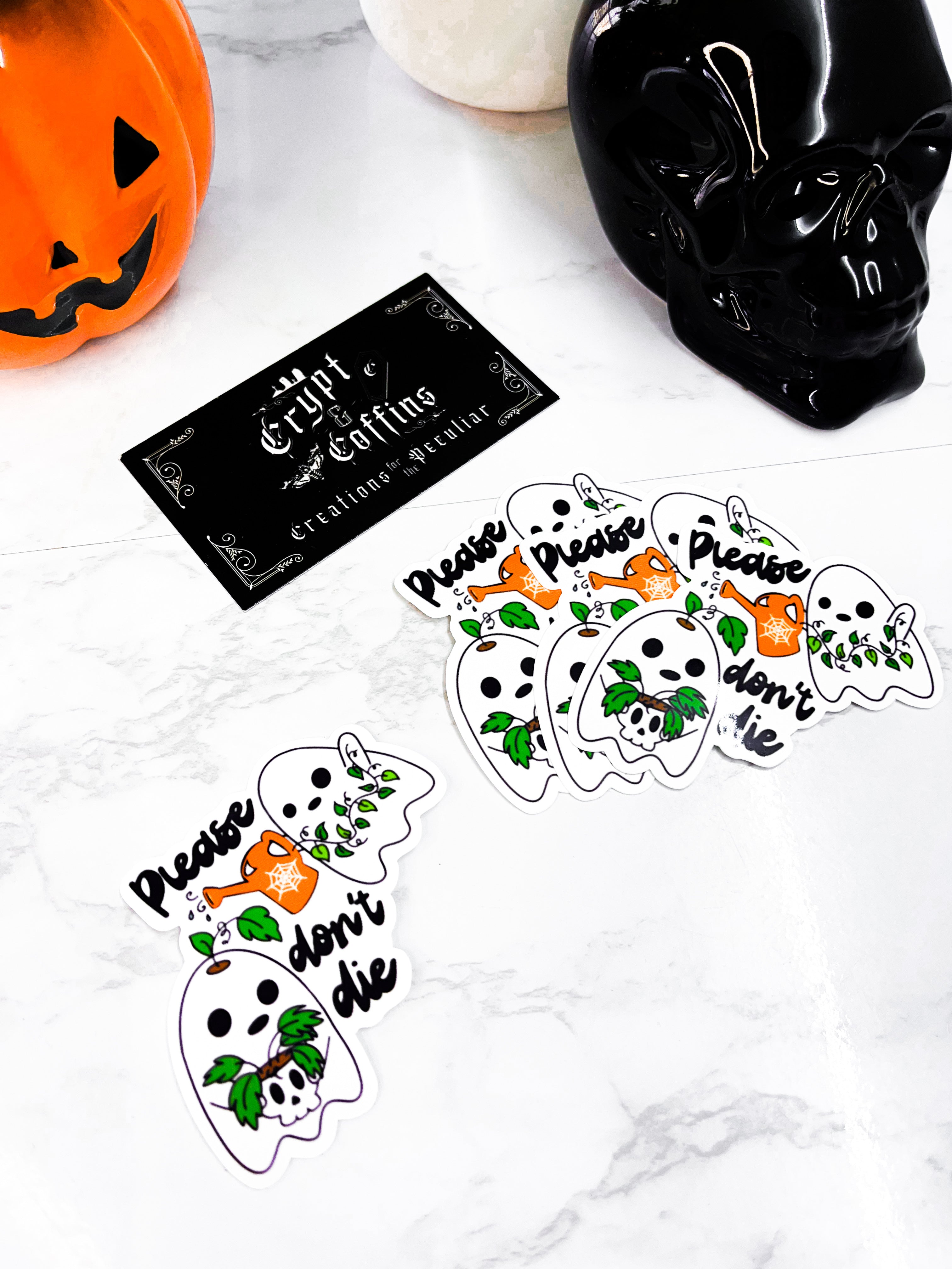 Please Don't Die | Springoween Stickers – Crypt and Coffins