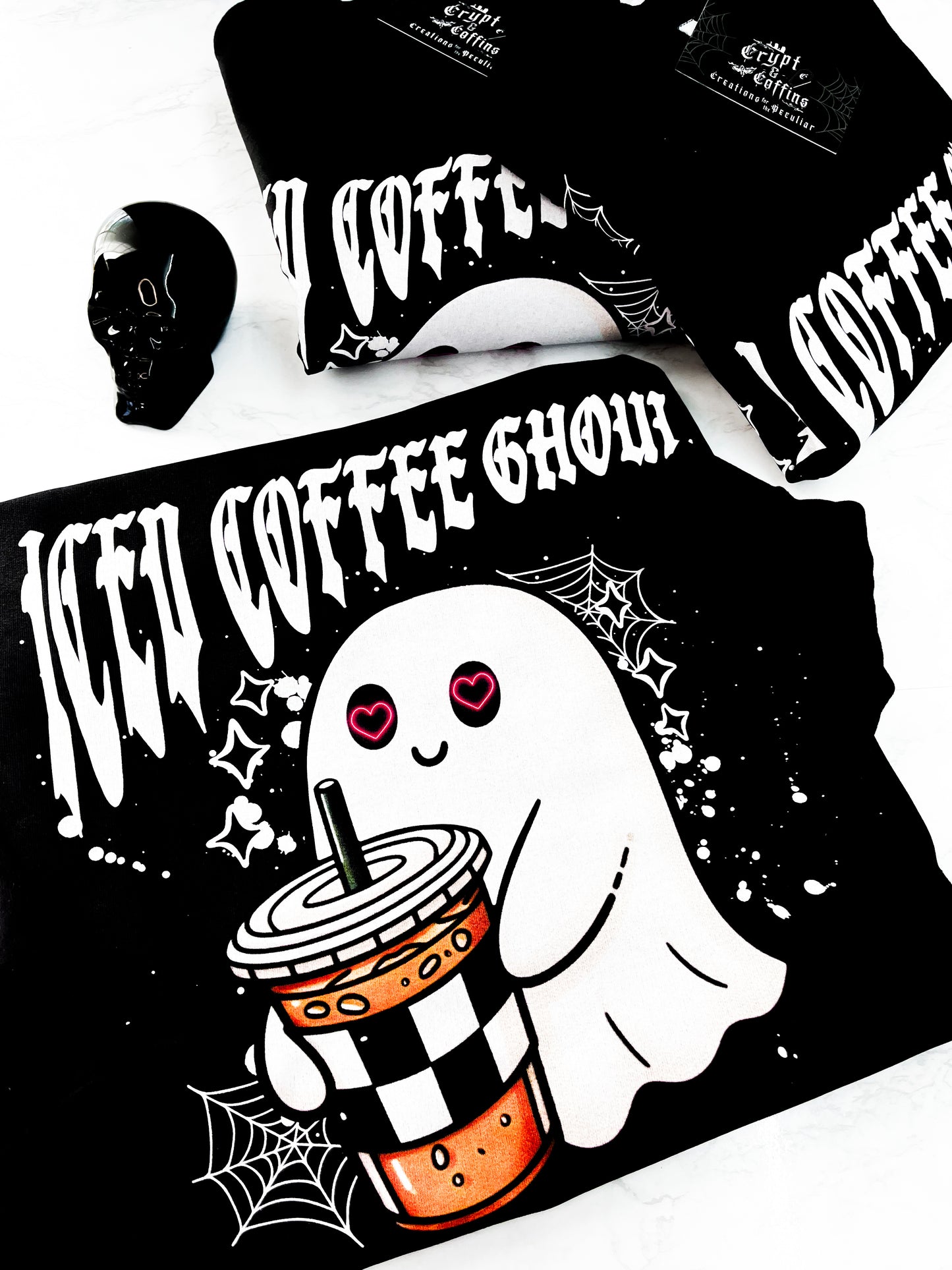 Iced Coffee Ghoul | Black Crewneck Sweater