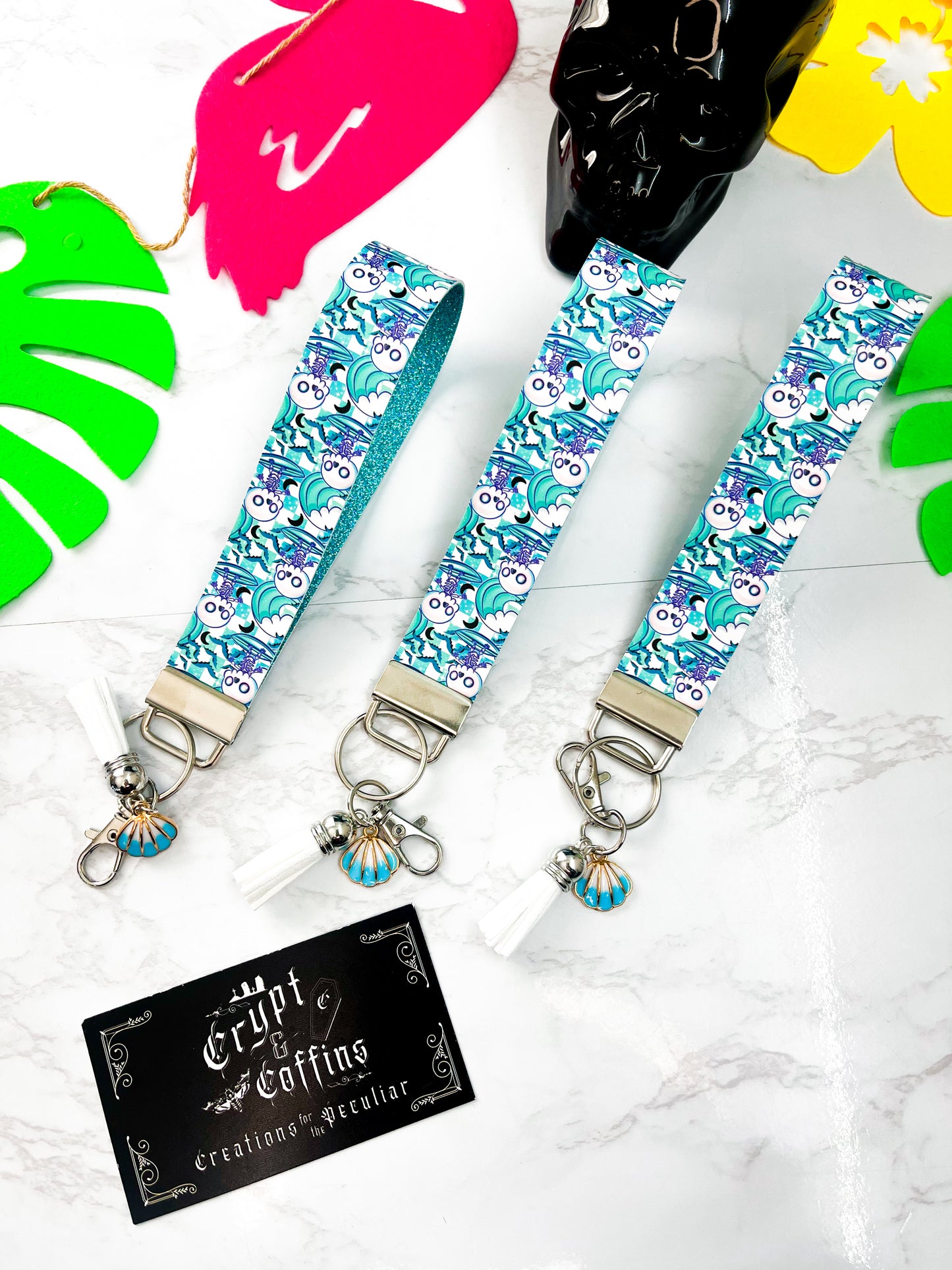 Afterlife Surfing | Faux Leather Keychain Wristlet