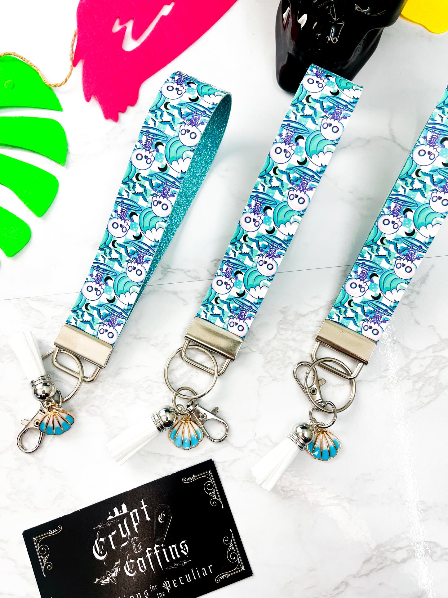 Afterlife Surfing | Faux Leather Keychain Wristlet