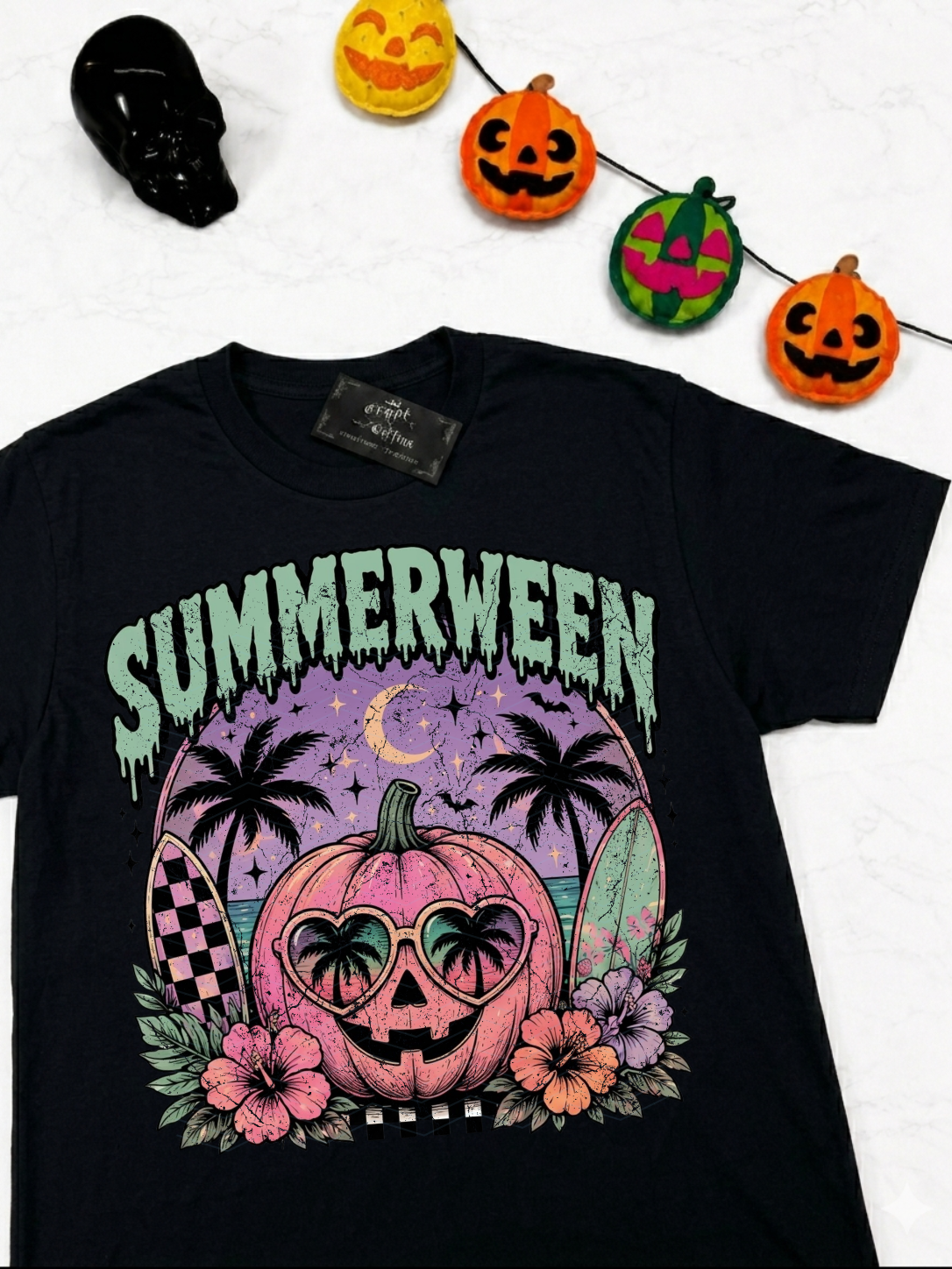 Summerween Pumpkin | Black T-Shirt or Tank