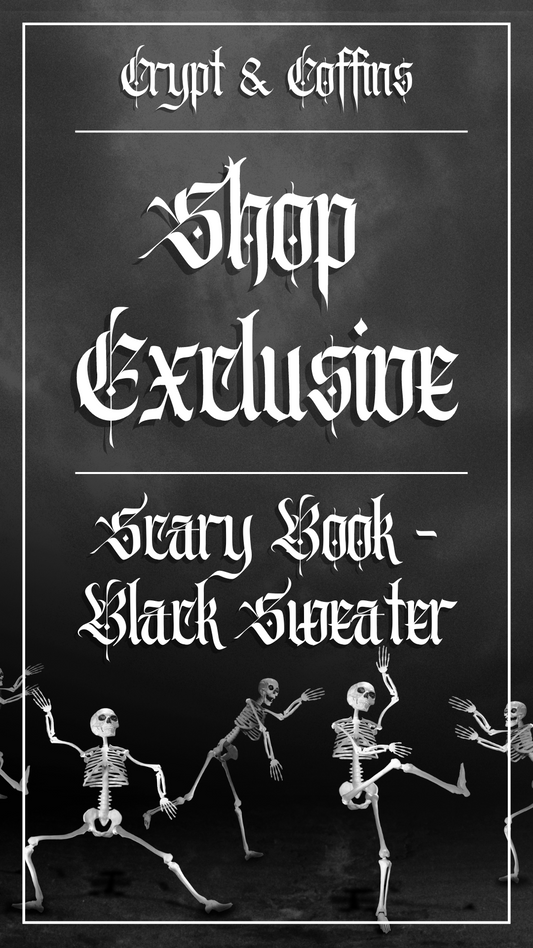 Shop Exclusive - Scary Book | Black Crewneck Sweater