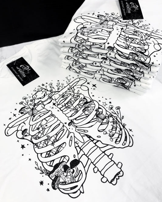 Spring Ribcage | White T-Shirt