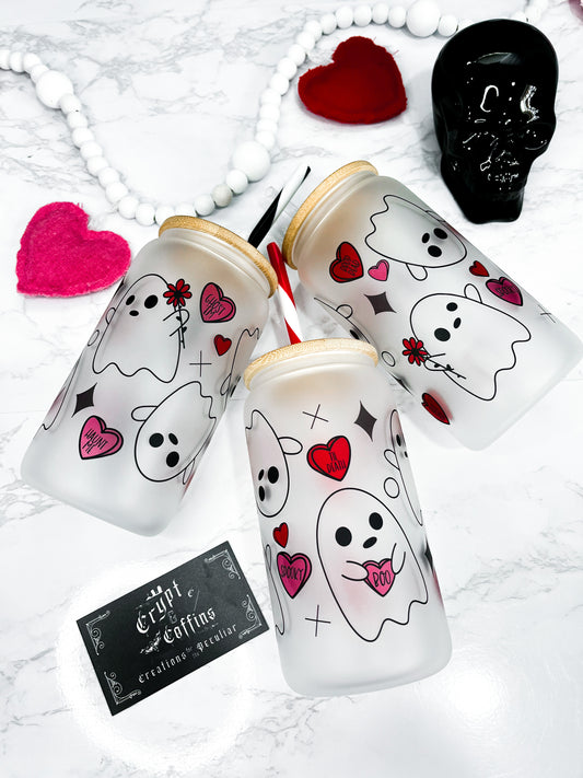 Valloween Ghosties | 16 oz. Hot + Cold Glass Cup