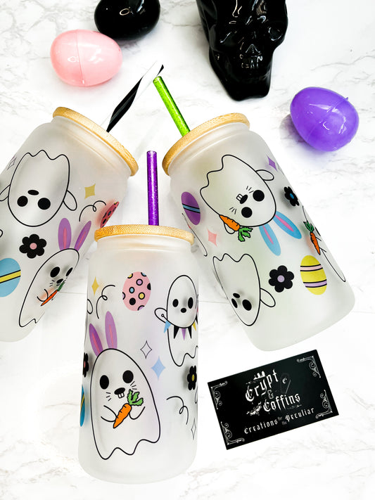 Easter-ween Ghosties | 16 oz. Hot + Cold Glass Cup