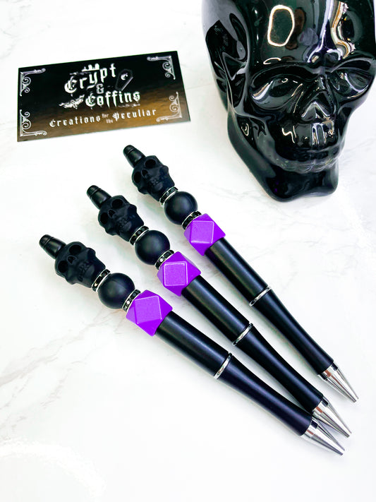 Black Skull | Beaded Pen