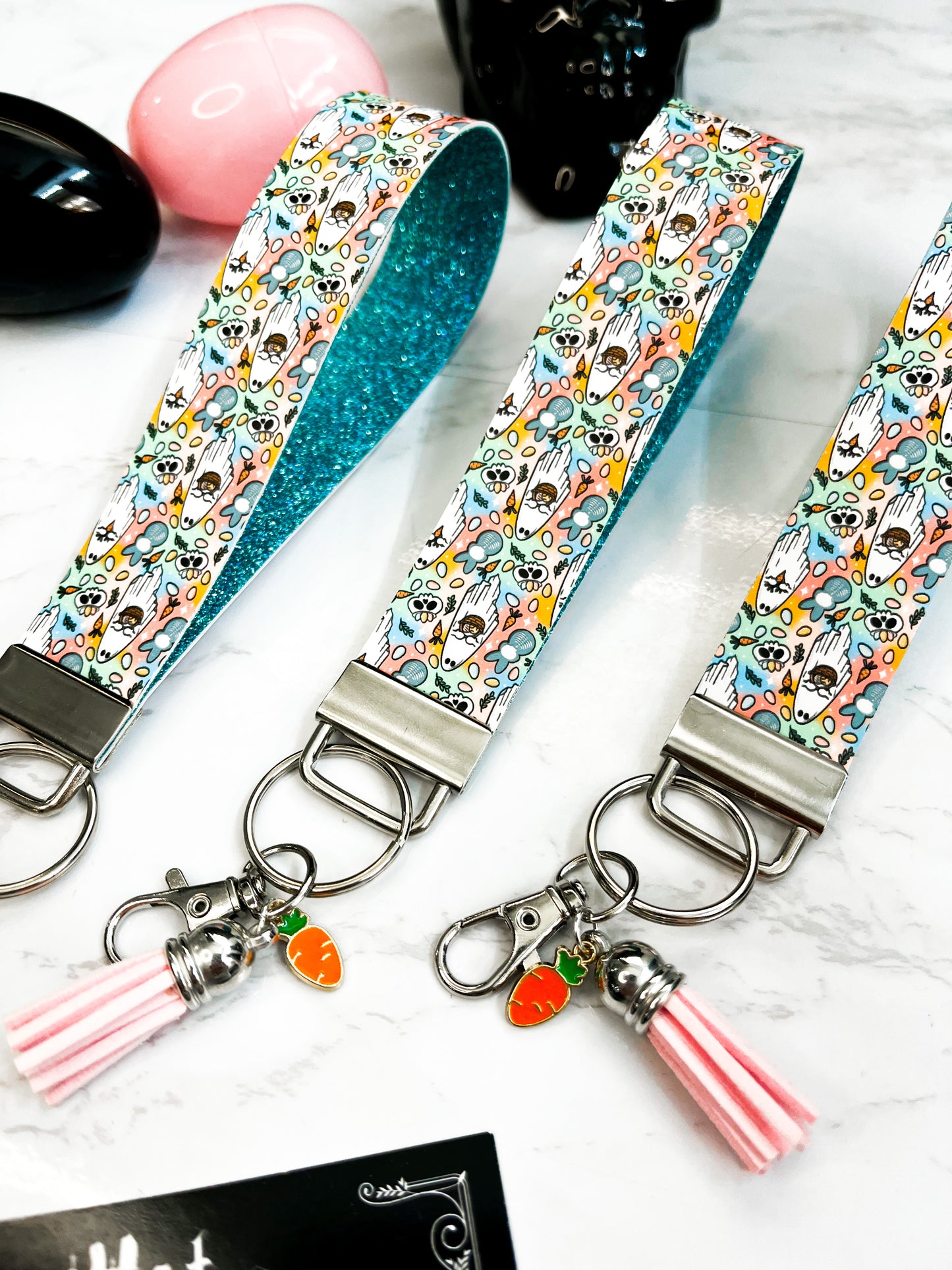 Easter-ween Vibes | Faux Leather Keychain Wristlet