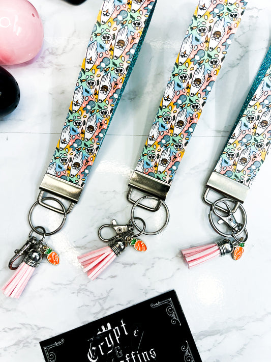 Easter-ween Vibes | Faux Leather Keychain Wristlet