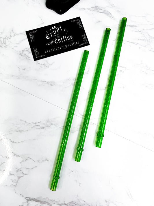 Glitter Green | Plastic Straw