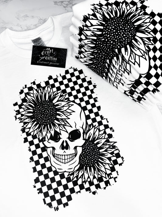 Checkered Skull | White T-Shirt