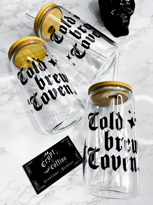 Cold Brew Coven | 16 oz. Hot + Cold Glass Cup