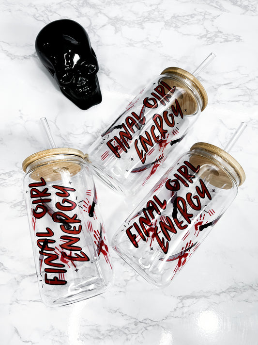 Final Girl Energy | 16 oz. Hot + Cold Glass Cup