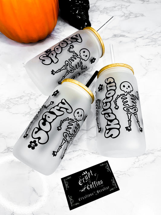Spooky Scary Skeletons | 16 oz. Hot + Cold Glass Cup