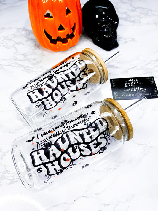 Long Walks Through Haunted Houses | 16 oz. Hot + Cold Glass Cup