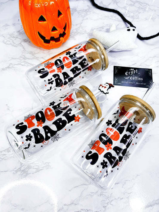 October's Spooky Babe | 16 oz. Hot + Cold Glass Cup