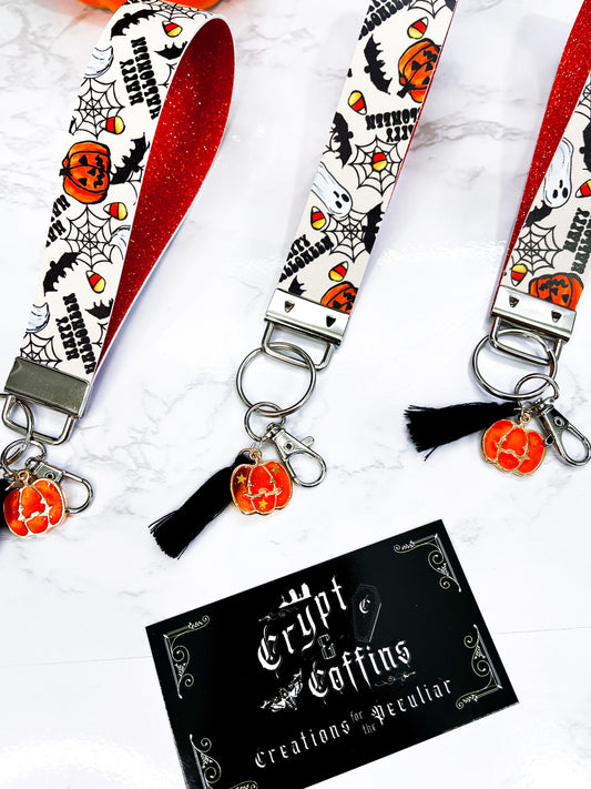 Happy Halloween | Faux Leather Keychain Wristlet