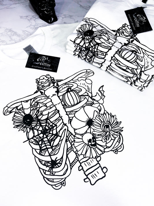 Spooky Ribcage | White T-Shirt