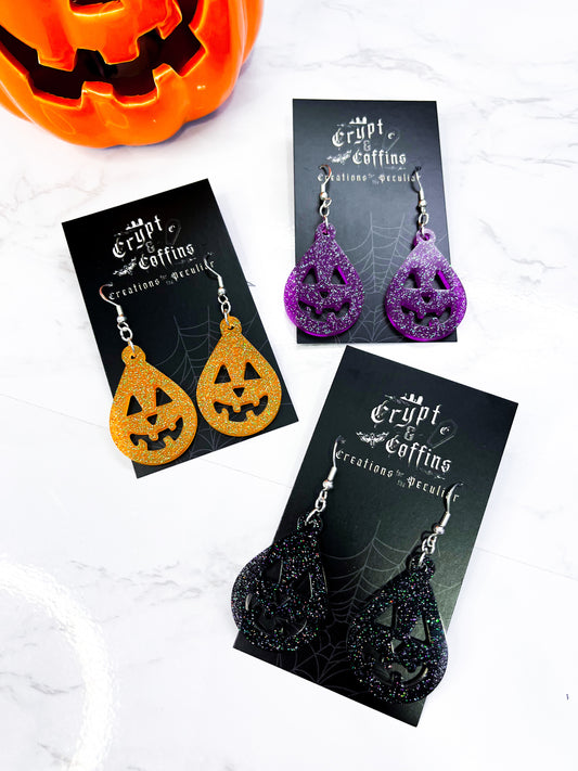 Pumpkin Tear Drops | Spooky Halloween Earrings