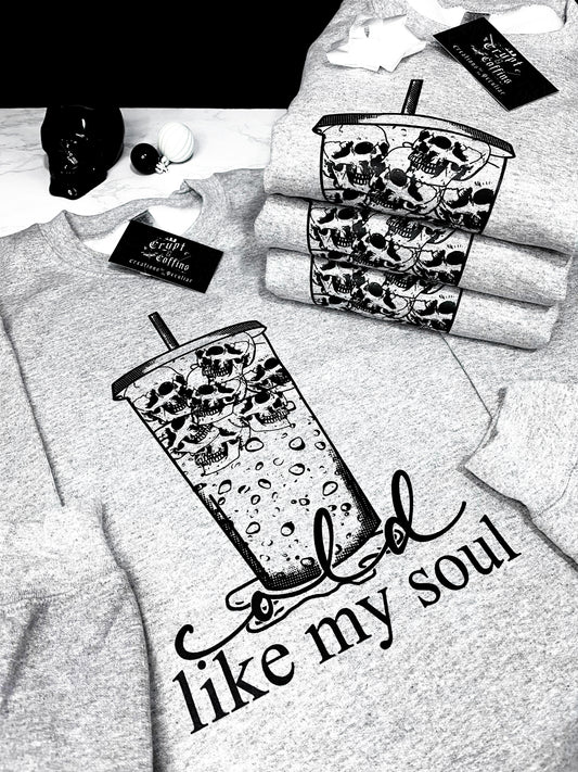 Ice Cold Like My Soul | Gray Crewneck Sweater